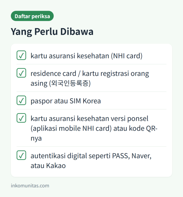 Daftar barang yang perlu dibawa saat berobat di Korea