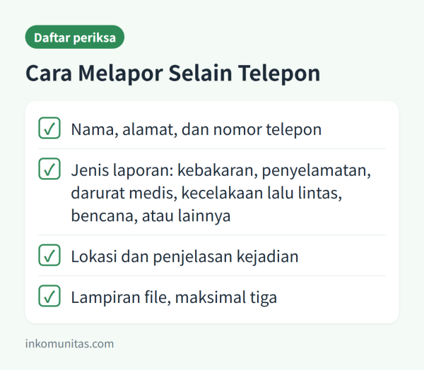 Cara melapor keadaan darurat selain telepon: SMS, rekaman suara, video, aplikasi, dan website 119
